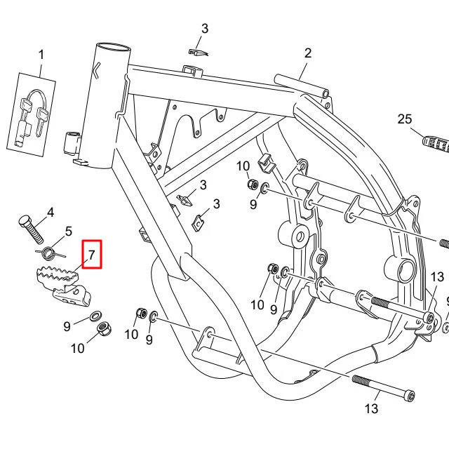 Estribo conductor derecho original Sherco SM-R / SE-R 50