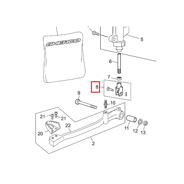 Soporte de varilla freno trasero Sherco 50