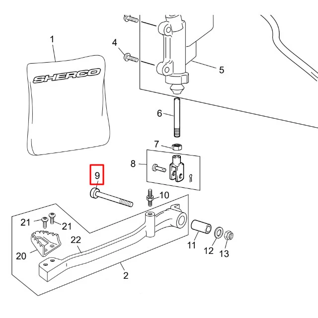 Tornillo pedal de freno Sherco 50