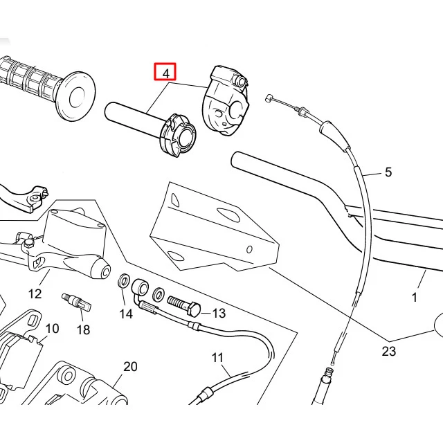 Mando de gas Sherco 50