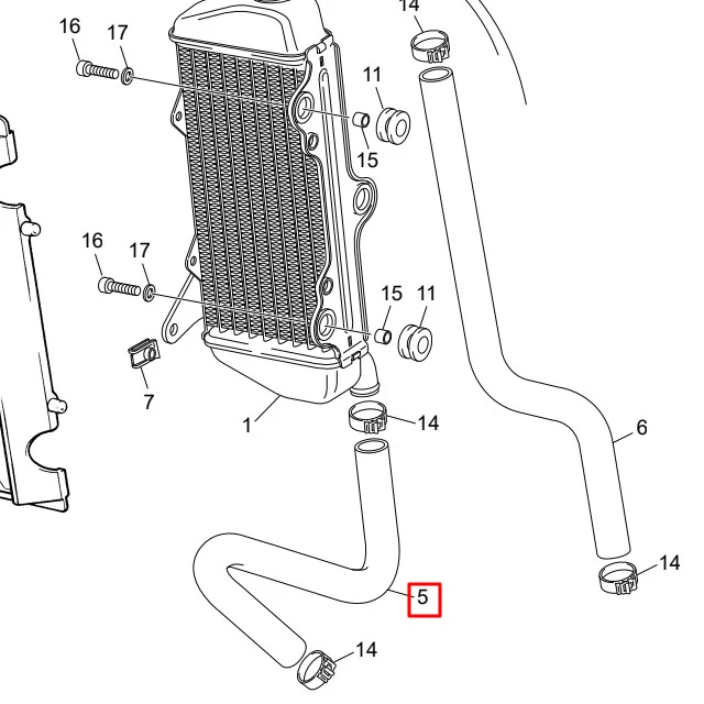 Tubo refrigerante inferior Sherco 50