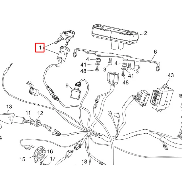 Cerradura completa Sherco SM-R / SM-RS / SE-R / SE-RS 50