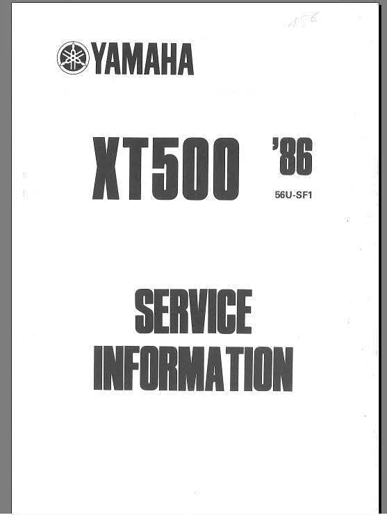 manuels d'atelier Yamaha XT500 SR 500 TT500