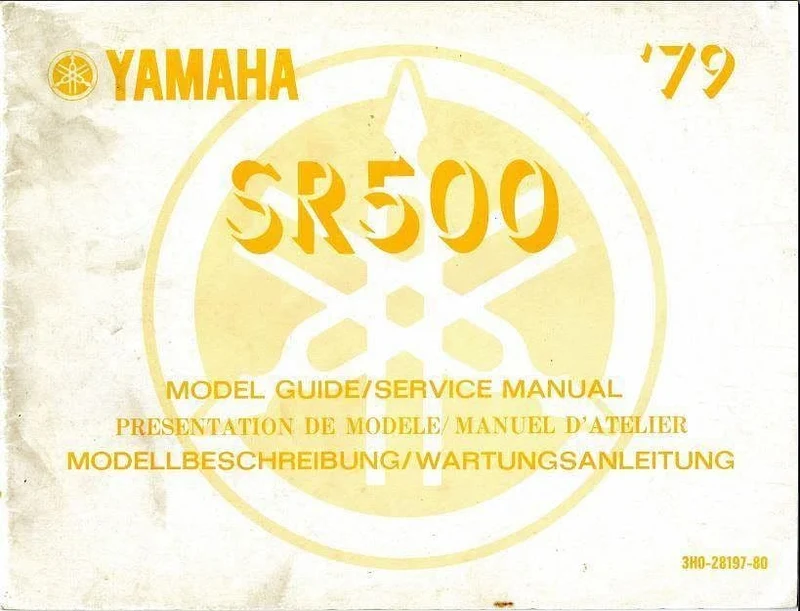 manuels d'atelier Yamaha XT500 SR 500 TT500