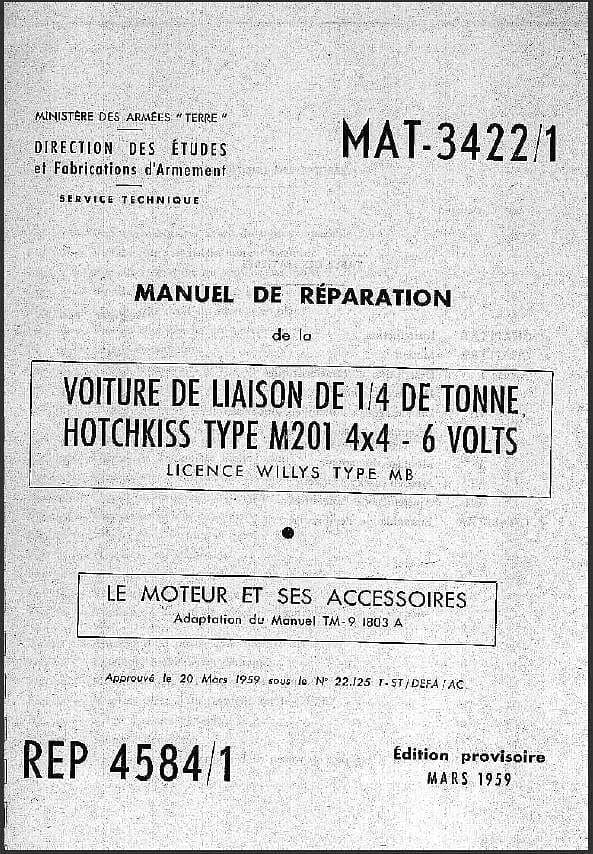 Manuels d'atelier Jeep Willy's Ford Hotchkiss