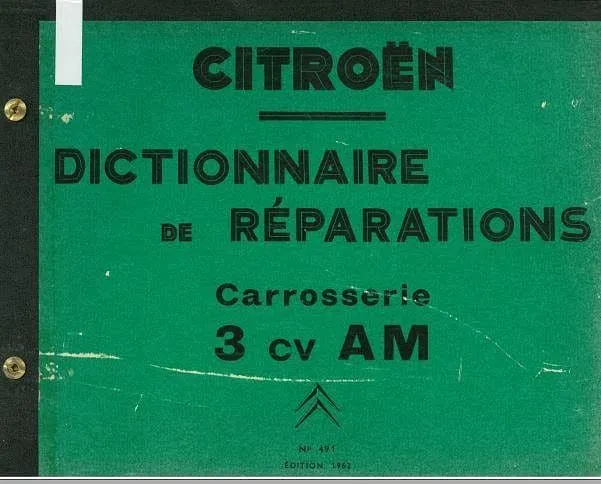 Manuels d'atelier Citroën Ami 6 AK 350
