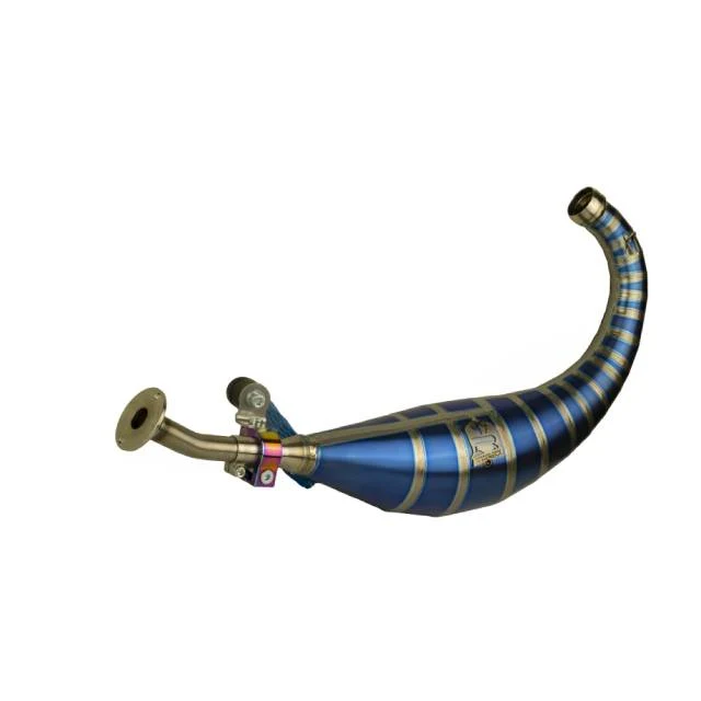 Bufanda de escape titanio azul KRM Derbi 96-100cc y 100cc FL