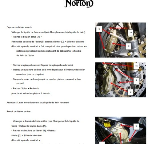 manuel d'atelier Norton Commando 961 2012 en français