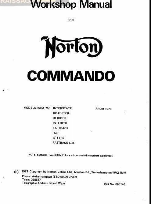 manuels d'atelier Norton Commando