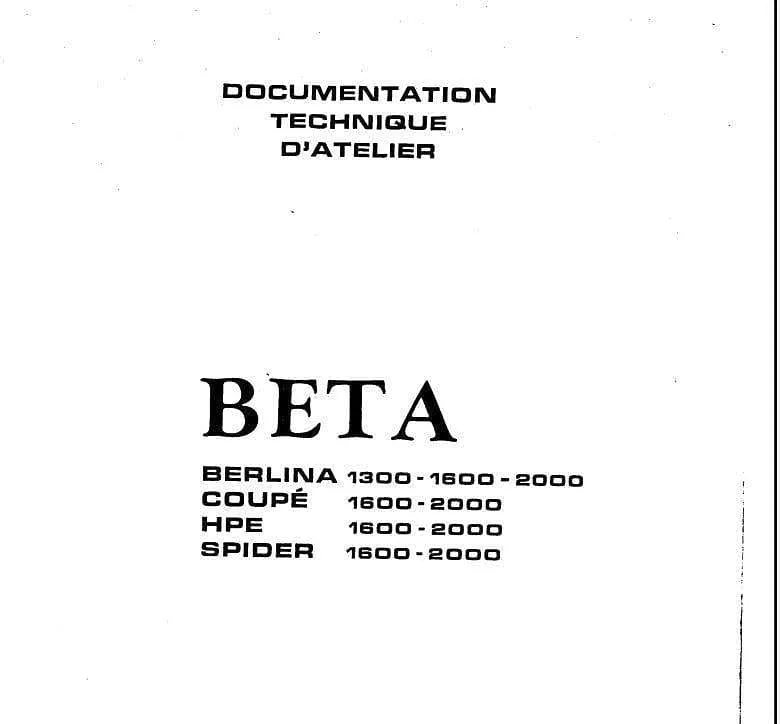 Manuels d'atelier Lancia Beta