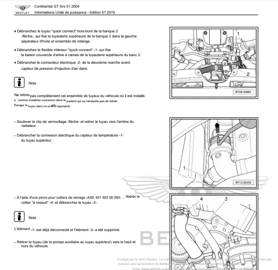 Manuel d'atelier Bentley Continental GT 2004 2010 pdf français