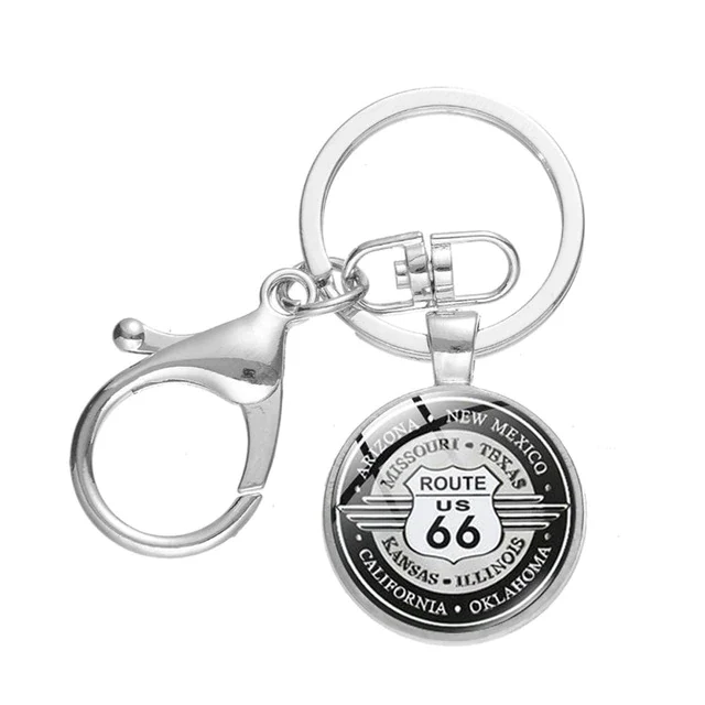 Porte clé moto Route 66