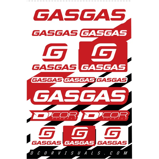 Kit pegatinas Gas Gas varias medidas D'Cor
