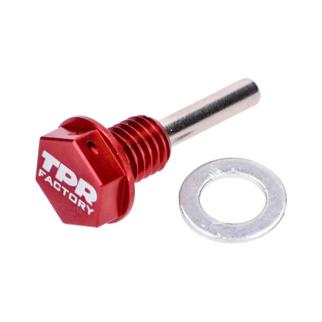 Tornillo vaciado aceite Minarelli AM6 imantado Rojo TPR Factory