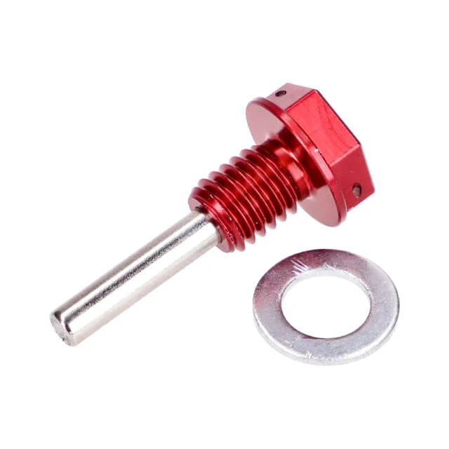 Tornillo vaciado aceite Minarelli AM6 imantado Rojo TPR Factory