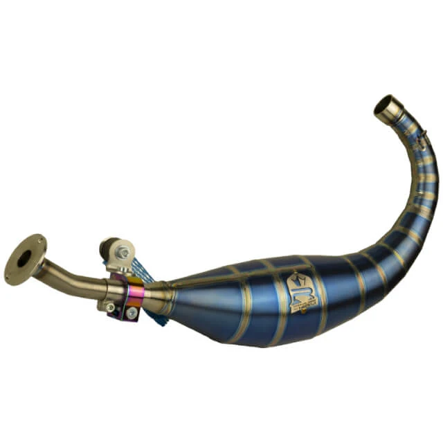 Bufanda de escape titanio azul KRM Derbi 70-78cc