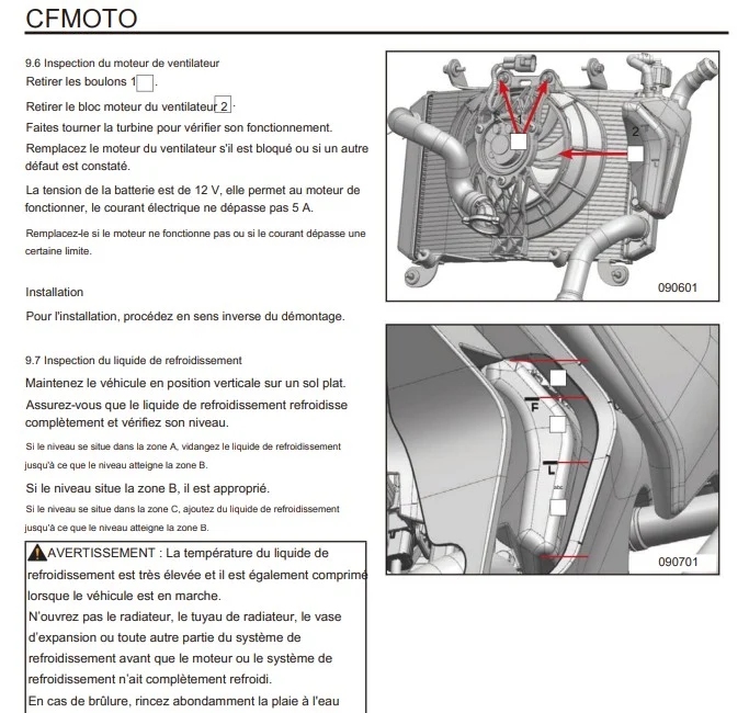 Manuel d'atelier CFmoto 800 MT 2025 2026 français