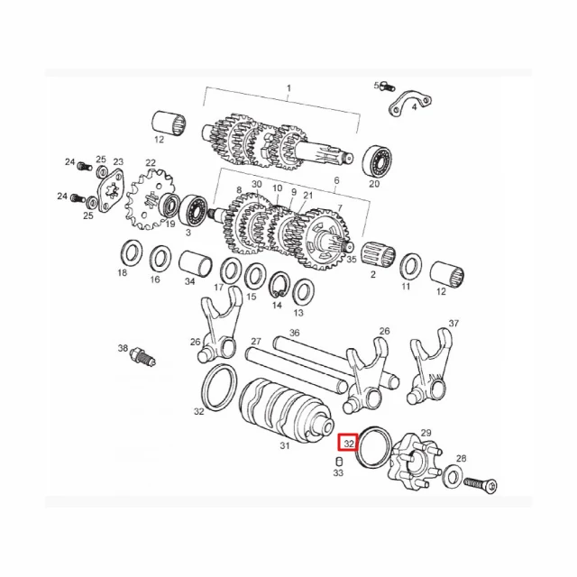 Arandela eje de cambio Derbi Senda / Aprilia RS / RX / SX 0,5mm