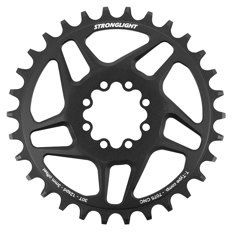 Plateau VTT Direct Mount 8 Trous Pour Sram Sx-Nx-Gx Stronglight Mono Alu Noir 30 dents - 12V. Narrow Wide (Deport 3 mm)