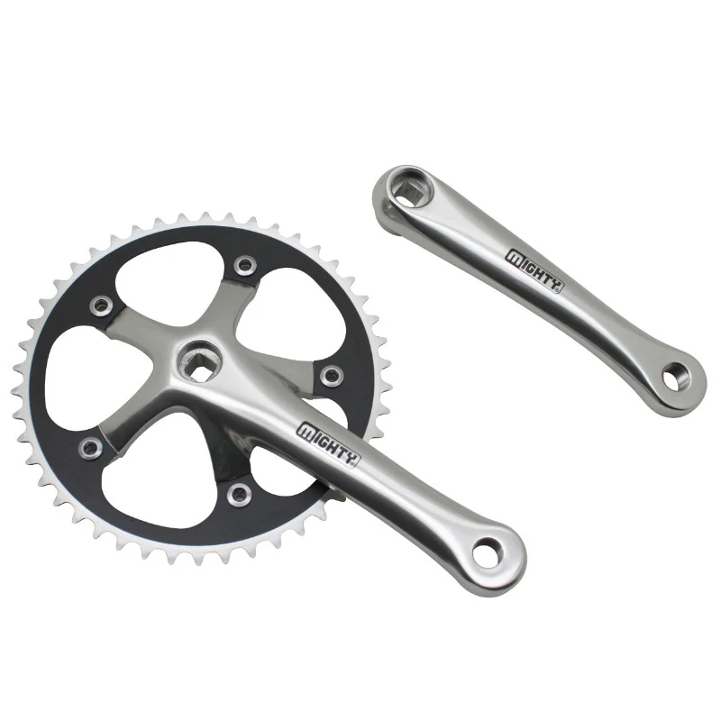 Pédalier Route Fixie 3.30 Alu Argent 165 mm Plateau 46D. (Fixie - Singlespeed) Diam. 130 mm