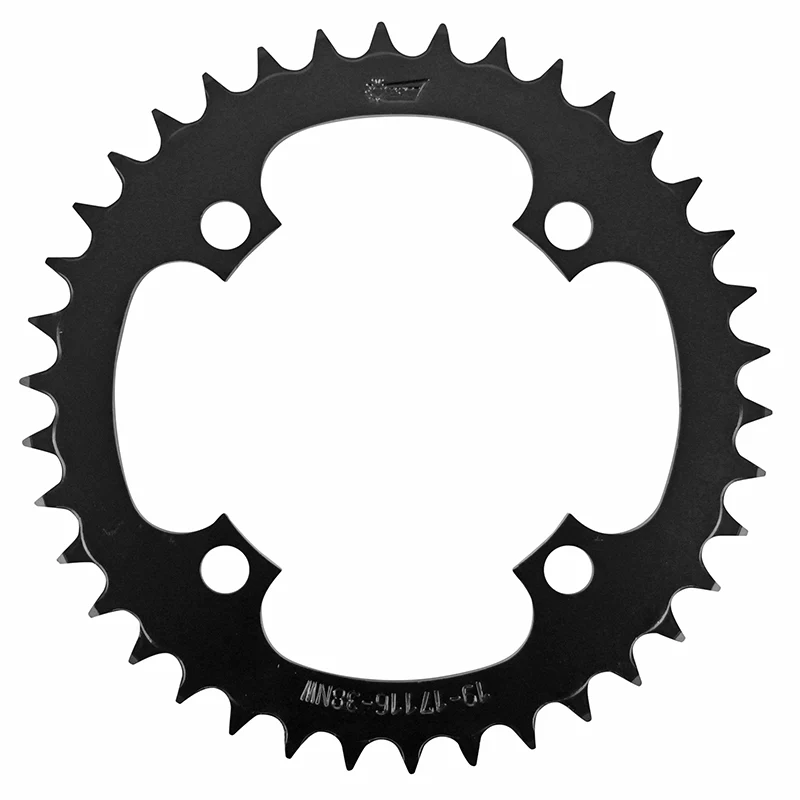 Plateau VAE-E-Bike 4 branches Ø 104 Pour Bosch - Brose - Yamaha - Bafang Esjot 38 dents Mono Noir Acier Narrow Wide (2.38 - 1-2X3-32" - 5.65  1-2X11-128")