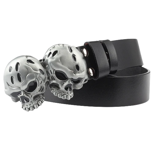 Ceinture biker - Double tête de mort