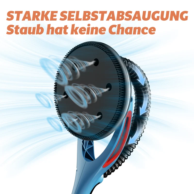 FANZWORK Trockenbauschleifer mit Bürstenlosem EC-Motor 900W, ULTRA-Leicht, 225mm Schleifgiraffe, bis 2300 U/min, Länge bis 1,9m, inkl. LED, 3,8m Kabel, Schleifscheiben, Sauger-Adapter, Tragkoffer