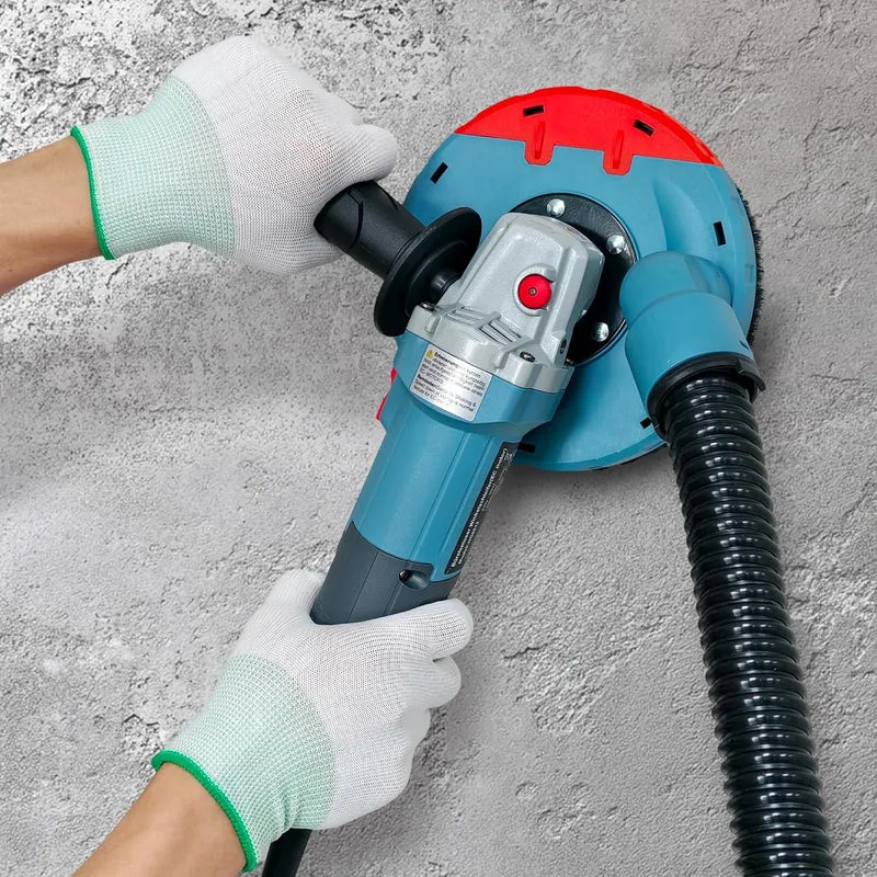 Betonschleifer Winkelschleifer Set max. 1900 W mit bürstenlosem EC-Motor, Betonfräse inkl. 125 mm Diamantschleiftopf, Absaughaube und Tragkoffer – präzises und wartungsfreies Schleifen