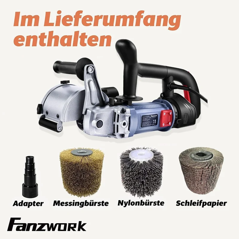 Gebraucht - 25S FANZWORK V2 1500 Watt Satiniermaschine mit Staubsaugung-Anschluss, Drehzahlregelung, Messing & Nylon & Schleifpapier Bürste FZ-7301B