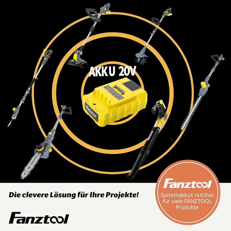 FANZTOOL Teleskop Heckenschere Teleskopstiel(OHNE Akku & Ladegeräte)