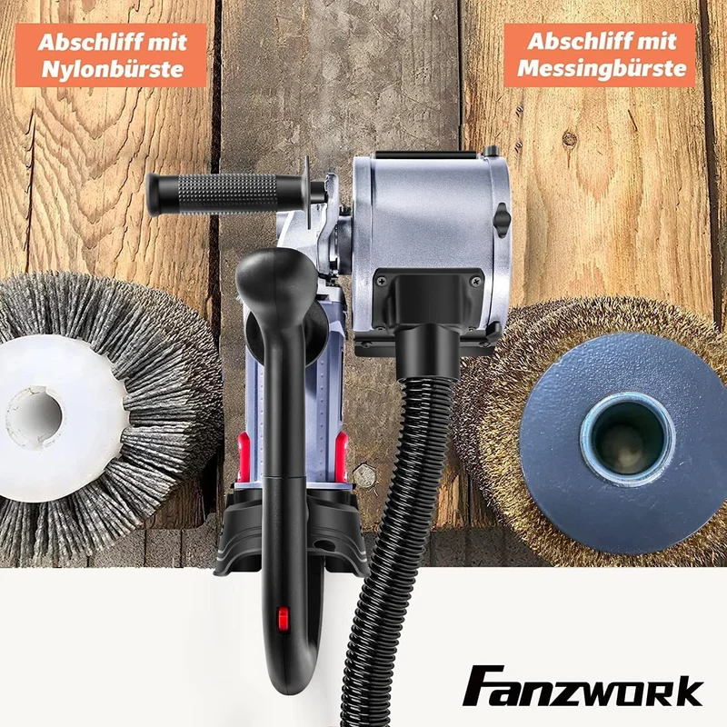 Gebraucht - 25N FANZWORK V2 1500 Watt Satiniermaschine mit Staubsaugung-Anschluss, Drehzahlregelung, Nylon & Messing Bürste FZ-7301B