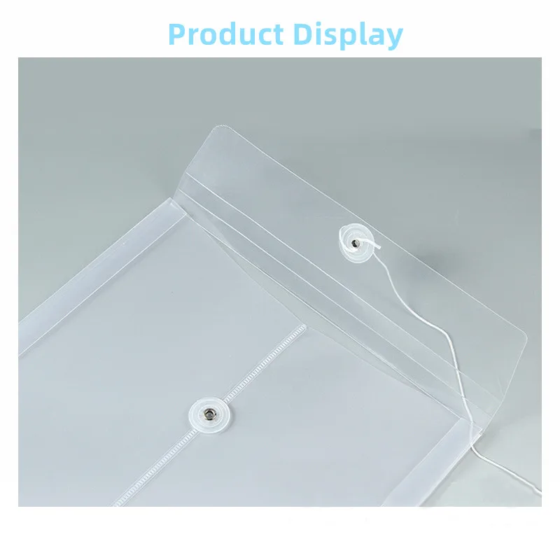 A4 10PCS Document Bag Transparent Plastic File Thickened Waterproof Vertical Rope Wrapped