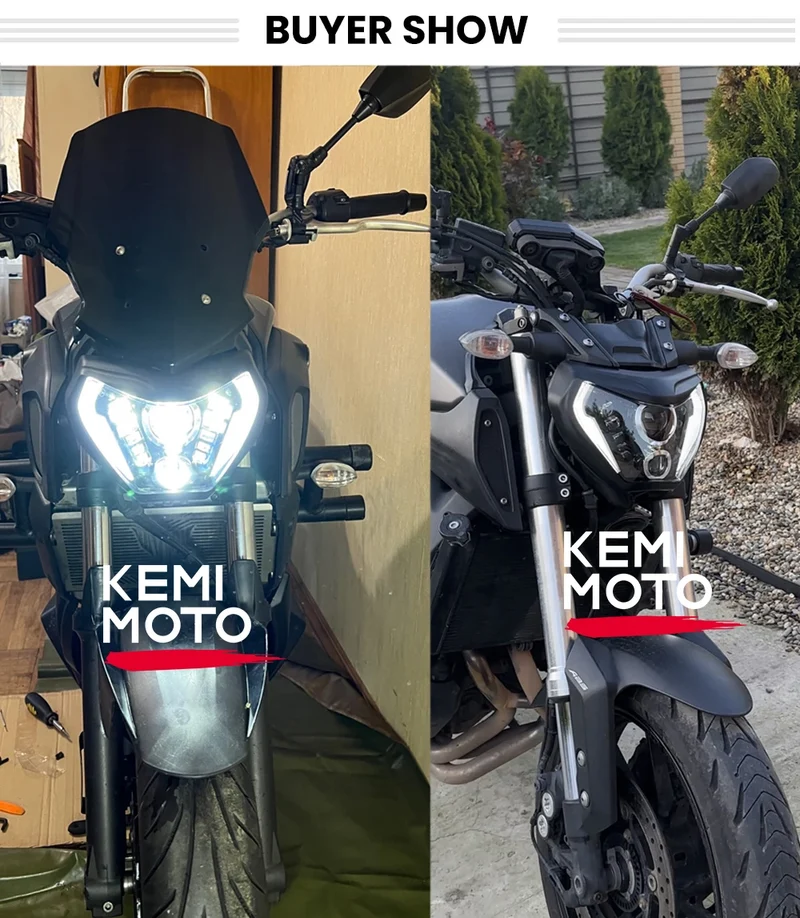 Headlight MT09 LED Lamp MT09 2014-2016 For YAMAHA Headlight MT 09 FZ09 DRL 110W Lights With E-MARK Waterproof Motorcycle Access