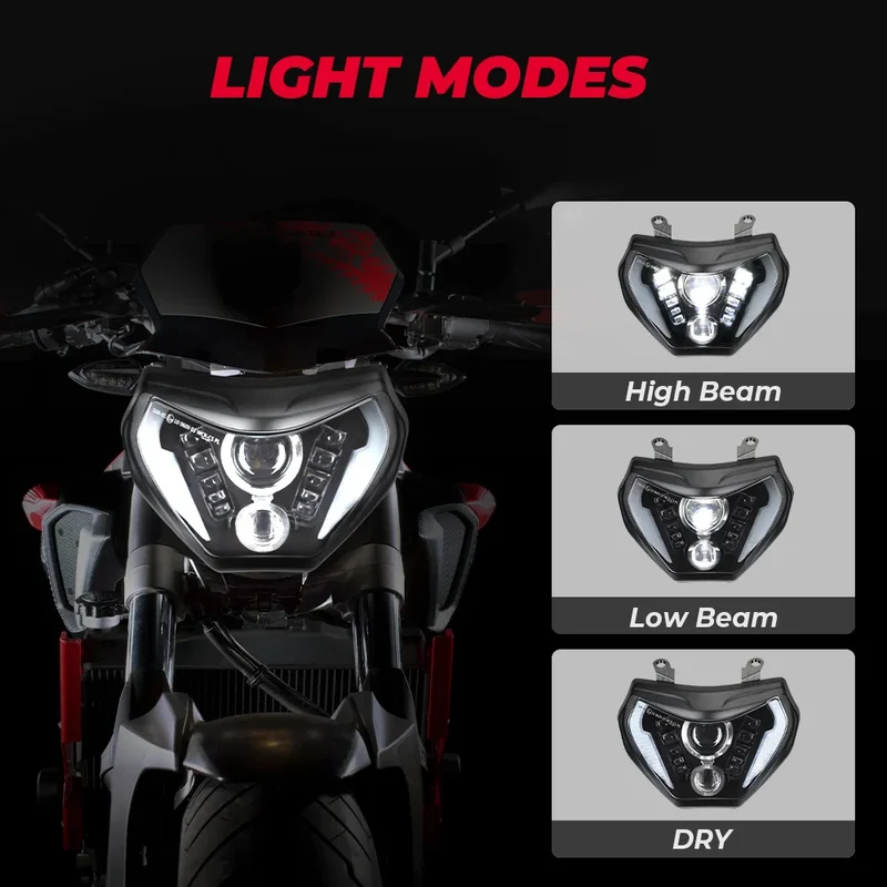 Headlight MT09 LED Lamp MT09 2014-2016 For YAMAHA Headlight MT 09 FZ09 DRL 110W Lights With E-MARK Waterproof Motorcycle Access