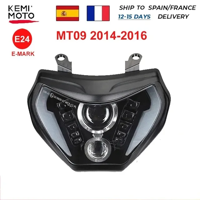 Headlight MT09 LED Lamp MT09 2014-2016 For YAMAHA Headlight MT 09 FZ09 DRL 110W Lights With E-MARK Waterproof Motorcycle Access