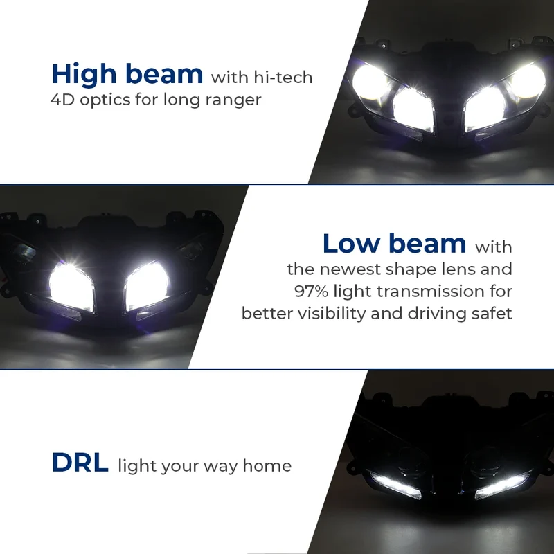 Motorcycle LED Headlight MT09 MT-09 MT 09 FZ09 FZ-09 LED Lamp DRL Plug And Play For YAMAHA MT09 FZ09 2017 2018 2019 2020 2021