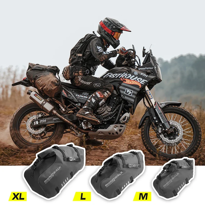 Rhinowalk Motorcycle Bag 100%Waterproof 18L/28L/48L Large Capacity 2 Pcs Universal Fit Motorcycle Pannier Bag Saddle Side Bags