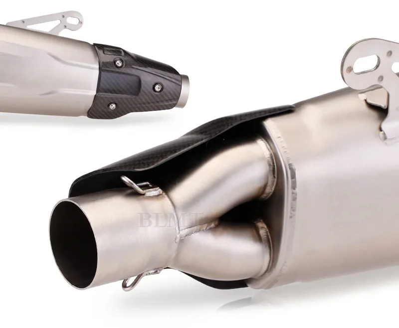 51mm Universal Carbon Fiber Motorcycle Double Holes Exhaust Pipe Escape Muffler For BMW F750GS F850GS S1000RR YZF R1 R3