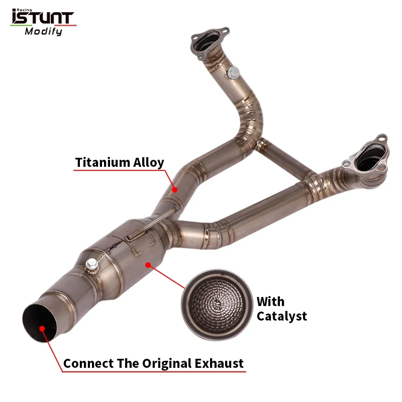 Titanium Alloy Front Link Pipe Full System Motorcycle Exhaust Escape Slip On For BMW R1250 R 1250 R RS RT GS Adventure 2019 2020