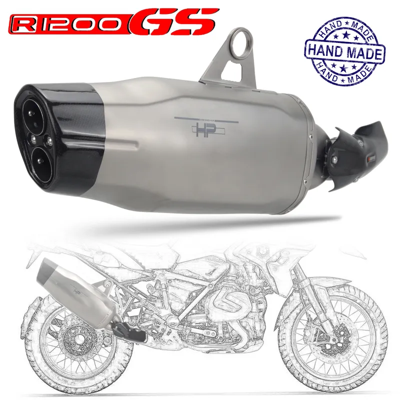 Slip-on for BMW R1200GS R1250GS ADV Advanture Motorcycle Exhaust Muffler Titanium Allloy Carbon Fiber Handmade Escape E-Mark