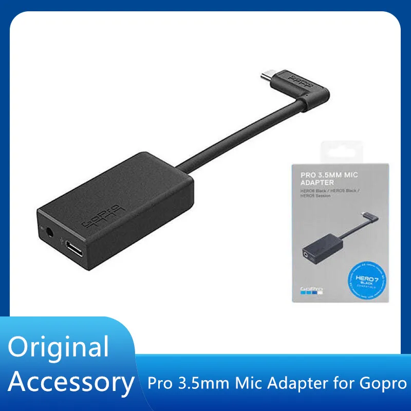 Pro 3.5mm Mic Adapter for Gopro HERO12 HERO11 HERO10 HERO9 HERO8 HERO7 HERO6 HERO5 for GoPro Original Accessories