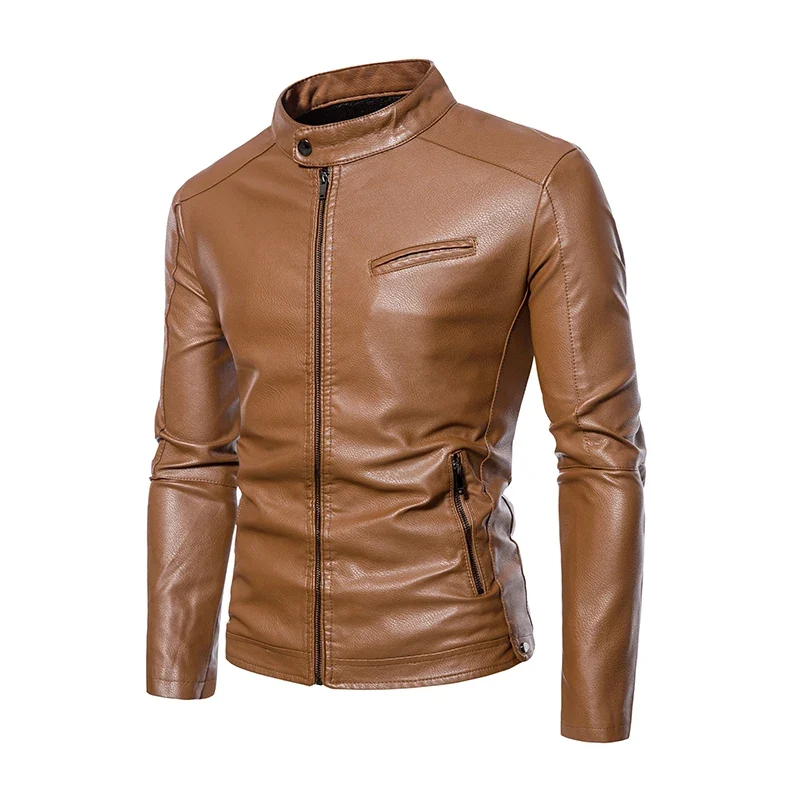 Vintage Classic Brown Leather Jacket Men High Quality Genuine Leather Spring Fall Thick Outdoor Coat Windproof Warm Thick Male