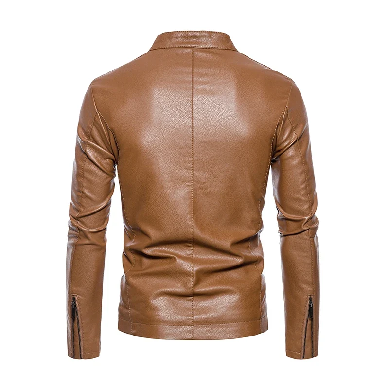 Vintage Classic Brown Leather Jacket Men High Quality Genuine Leather Spring Fall Thick Outdoor Coat Windproof Warm Thick Male