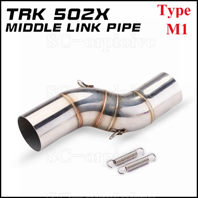TRK502X Slip-on Exhaust Muffler Carbon Fiber Escape Moto Modified Middle link Pipe For Benelli TRK 502 X TRK 502X 2018 - 2021