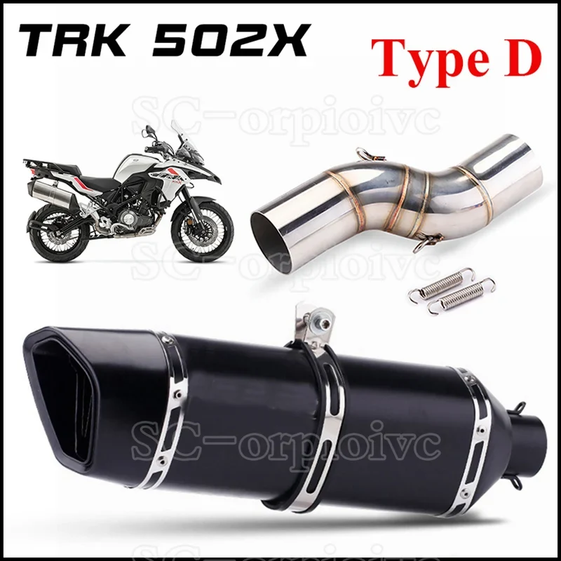 TRK502X Slip-on Exhaust Muffler Carbon Fiber Escape Moto Modified Middle link Pipe For Benelli TRK 502 X TRK 502X 2018 - 2021