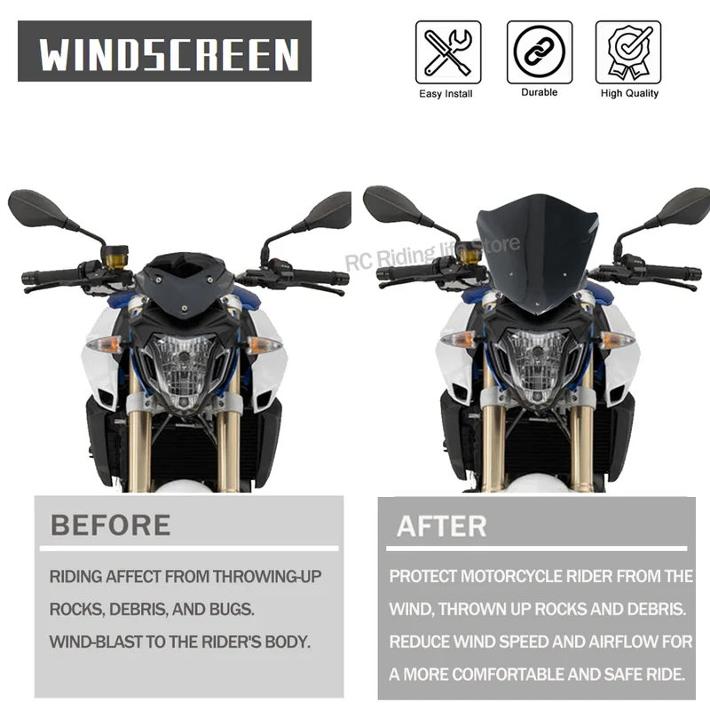 Motorcycle Sport Windshield Fairing Windscreen Baffle Wind Airflow Deflectors For BMW F800R F800 R 2015 2016 2017 2018 2019 2020