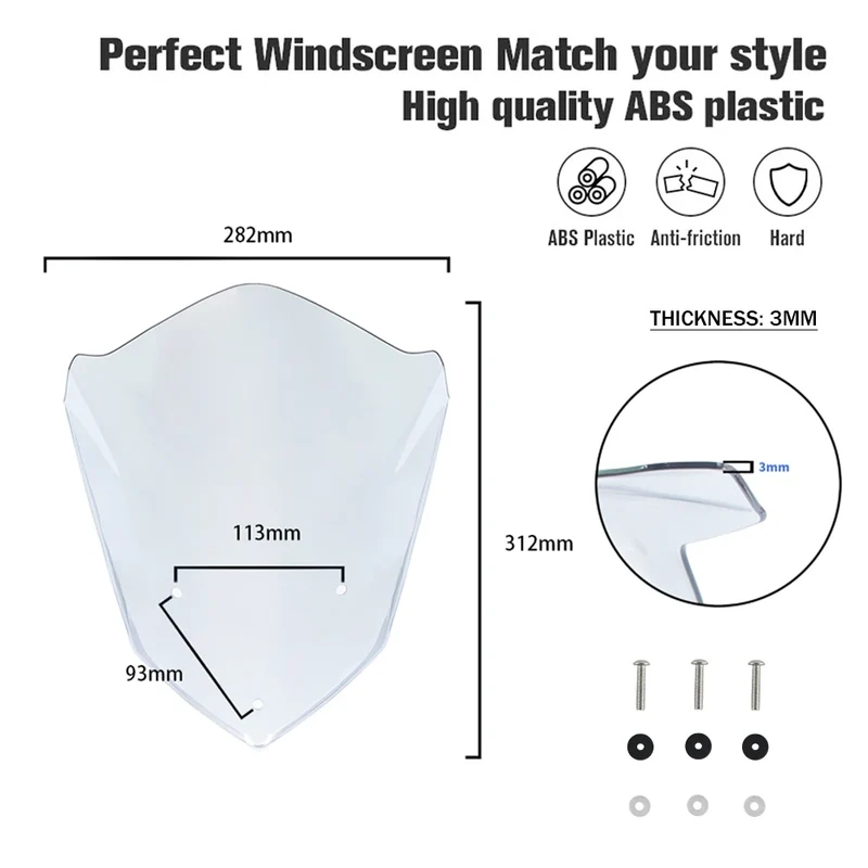 Motorcycle Sport Windshield Fairing Windscreen Baffle Wind Airflow Deflectors For BMW F800R F800 R 2015 2016 2017 2018 2019 2020