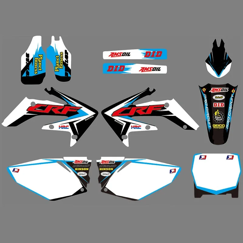 Customized For Honda 250 CRF 2009-04 GRAPHICS Stickers Emblem Decals Kits For Honda CRF250R CRF250 2004 2005 2006 2007 2008 2009