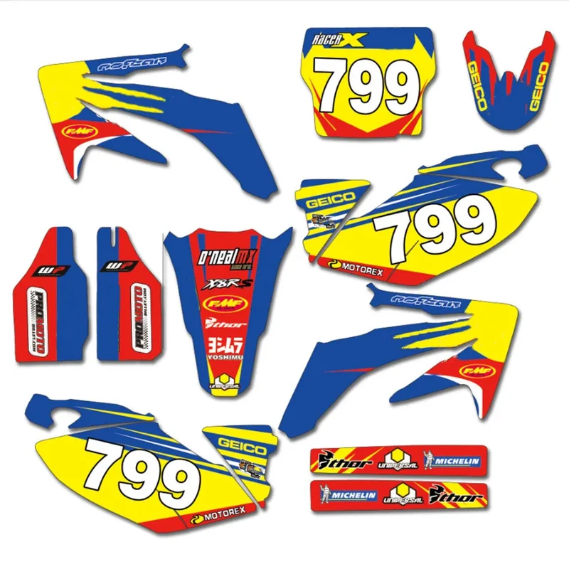 Customized For Honda 250 CRF 2009-04 GRAPHICS Stickers Emblem Decals Kits For Honda CRF250R CRF250 2004 2005 2006 2007 2008 2009