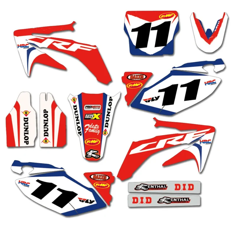 Customized For Honda 250 CRF 2009-04 GRAPHICS Stickers Emblem Decals Kits For Honda CRF250R CRF250 2004 2005 2006 2007 2008 2009